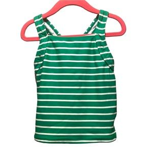Hanna Andersson Tankini Swim Top Size 5 or 110 Green and White stripes